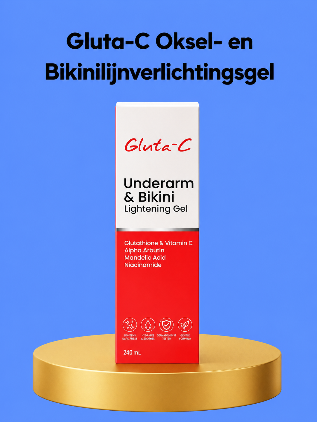 Gluta-C Armpit &amp; Bikini Line Lightening Gel – Verhelderende &amp; Verzachtende Gel – Helpt Donkere Vlekken te Verminderen, Egaliseert de Huidtint &amp; Hydrateert – Voor Zachte, Stralende &amp; Gezonde Oksel- en Bikinihuid