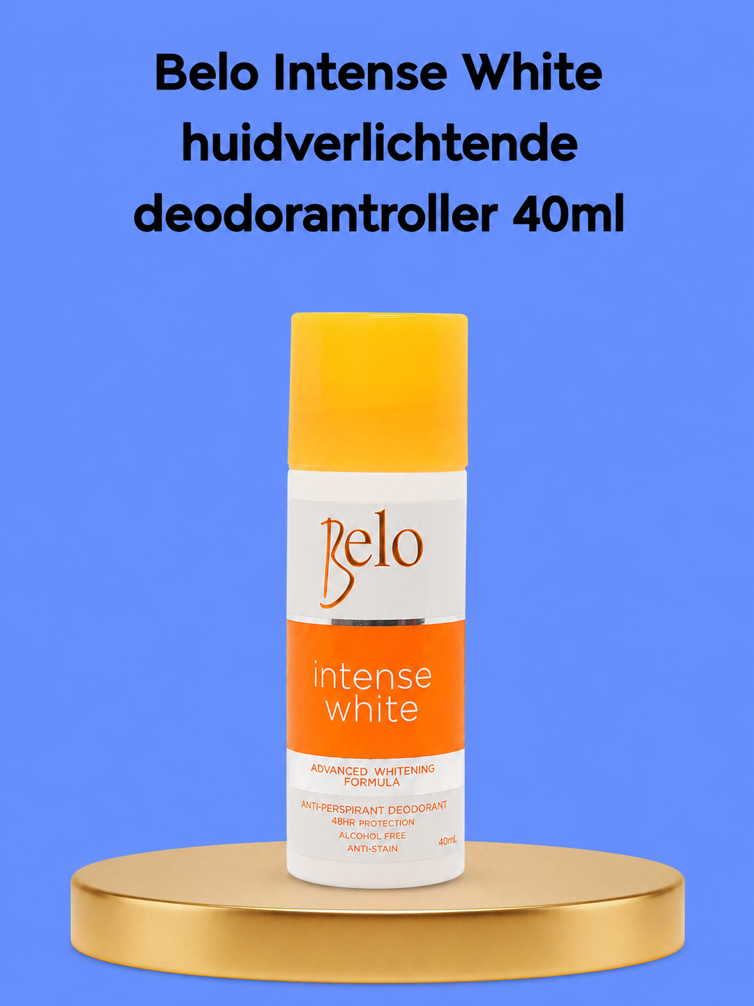 Belo Intense White Skin Lightening Deodorant Roller – 40ml – Tegen Donkere Oksels – Verhelderende Deodorant – Whitening &amp;amp; Anti-Transpirant – Frisse Geur – Huidverzorging voor Oksels