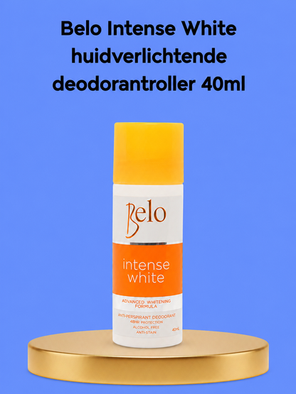 Belo Intense White Skin Lightening Deodorant Roller – 40ml – Tegen Donkere Oksels – Verhelderende Deodorant – Whitening &amp;amp; Anti-Transpirant – Frisse Geur – Huidverzorging voor Oksels