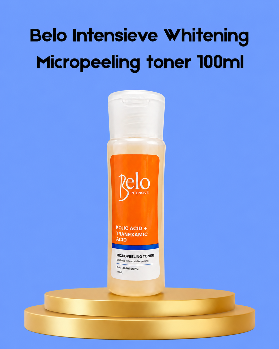 Belo Intensive Whitening Micropeeling Toner – 100 ml – Verhelderende &amp;amp; Exfoliërende Huidtoner – Helpt Donkere Vlekken te verminderen, Egaliseert de Huidtint &amp;amp; Bereidt de Huid Voor op Hydratatie – Voor een Gladde, Stralende &amp;amp; Gezonde Teint