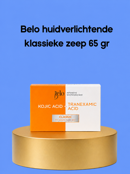 Savon classique éclaircissant Belo – 65 g – Tegen Pigmentvlekken – Donkere Vlekken Verwijderaar – Egale Huid – Whitening Zeep – Kojic Acid &amp;amp; Tranexaminezuur – Gezichts- &amp;amp; Lichaamsreiniging