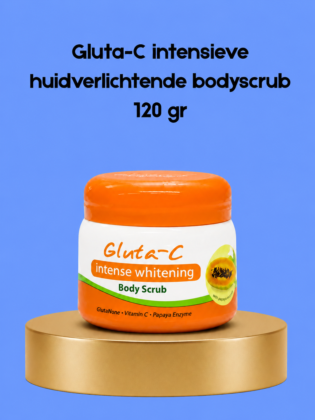 Gluta-C Gommage corporel éclaircissant intensif pour la peau – 120 g – Gommage corporel exfoliant et exfoliant – Verwijdert Dode Huidcellen, Vermindert Donkere Vlekken &amp;amp; Egaliseert de Huidtint – Voor een Gladde, Stralende &amp;amp; Gezonde Huid