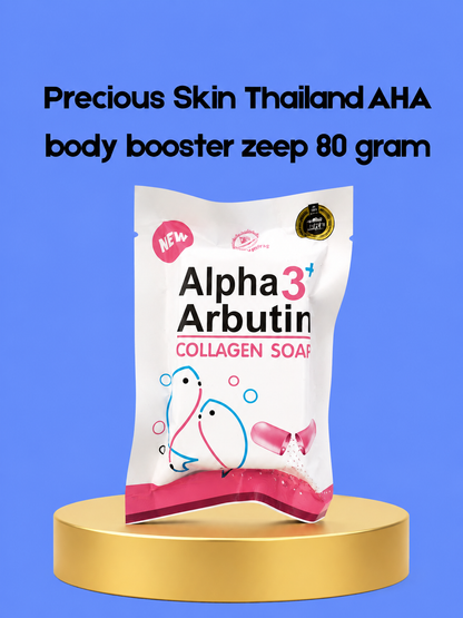 Alpha 3 Plus Arbutin Collagen Zeep – 80 g – Zeep verhelderende &amp;amp; hydraterende – Helpt Donkere Vlekken te Verminderen, Egaliseert de Huidtint &amp;amp; Understeunt een Zachte, Gladde &amp;amp; Stralende Huid