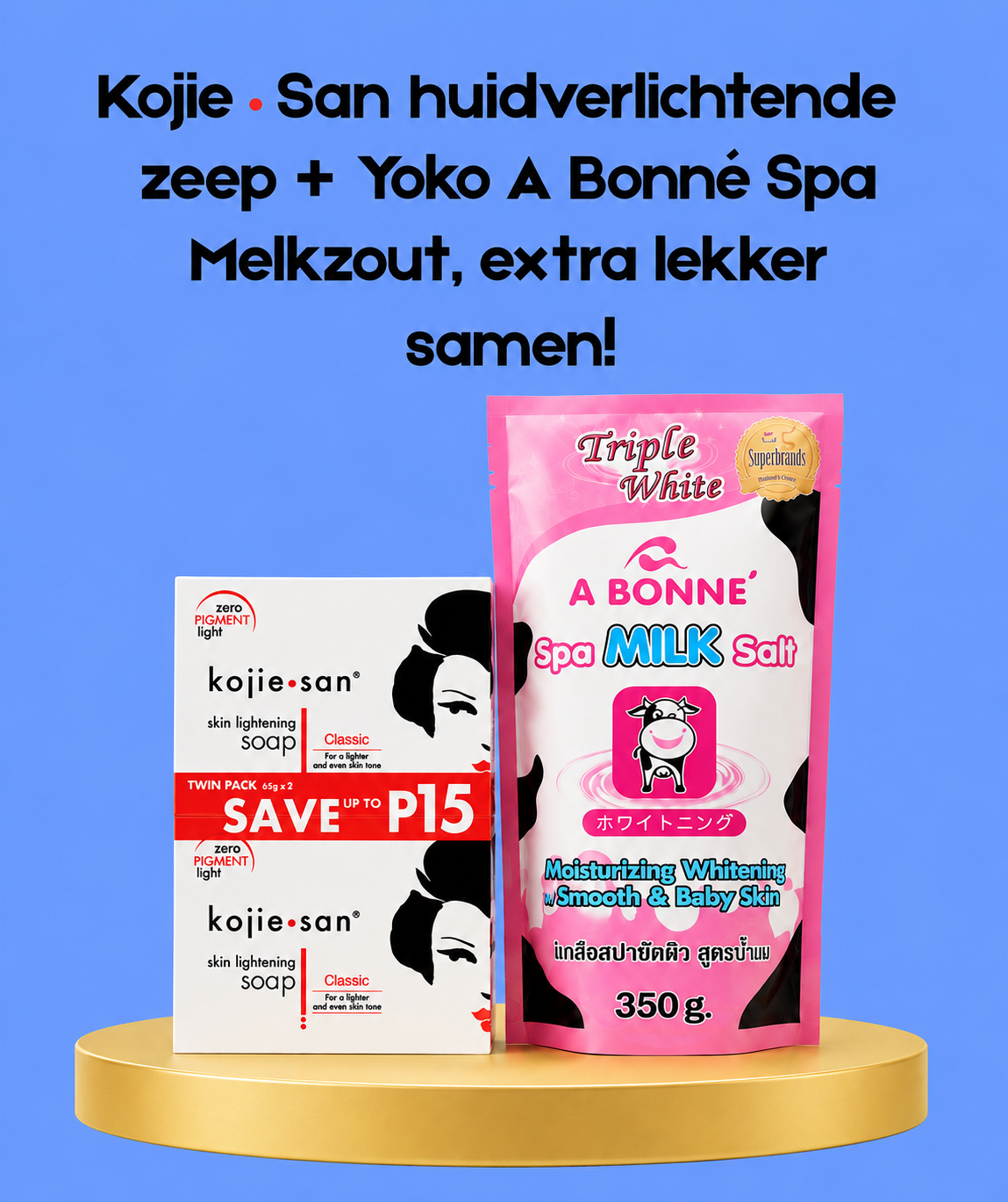 Kojie San Huidverlichtende Zeep + Yoko A Bonné Spa Melkzout – Extra Goed Samen! – Verhelderende &amp;amp; Exfoliërende Body Care Set – verminderde Donkere Vlekken, Egaliseert de Huidtint &amp;amp; Laat de Huid Zacht, Glad &amp;amp; Stralend Achter