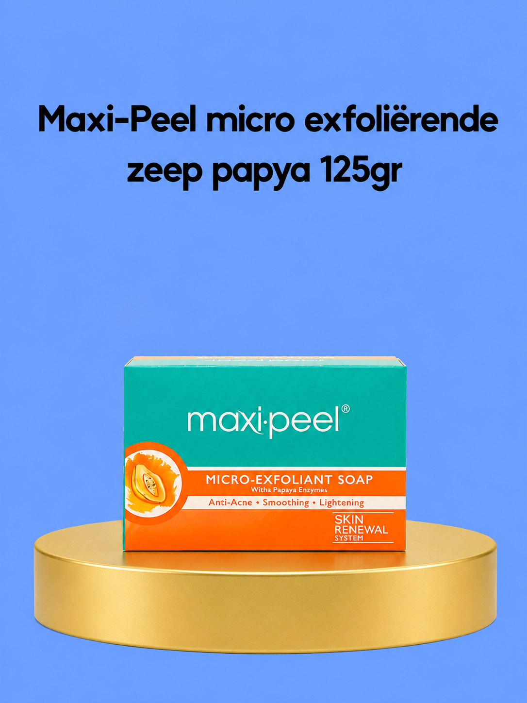 Savon micro-exfoliant à la papaye Maxi Peel – 125 g – Exfoliërende &amp;amp; Verhelderende Zeep – Verwijdert Dode Huidcellen, Helpt Donkere Vlekken te Verminderen &amp;amp; Egaliseert de Huidtint – Voor een Gladde, Frisse &amp;amp; Stralende Huid