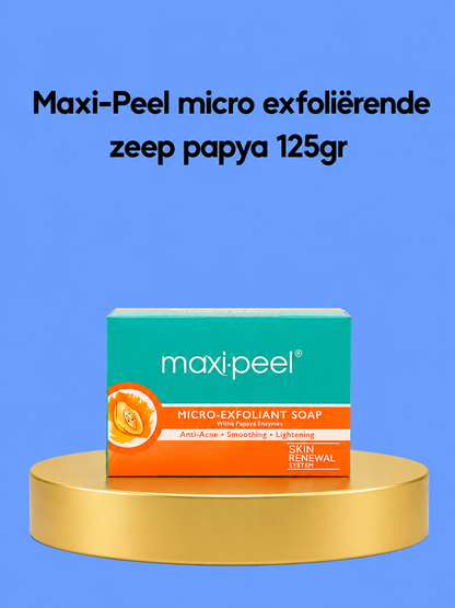 Savon micro-exfoliant à la papaye Maxi Peel – 125 g – Exfoliërende &amp;amp; Verhelderende Zeep – Verwijdert Dode Huidcellen, Helpt Donkere Vlekken te Verminderen &amp;amp; Egaliseert de Huidtint – Voor een Gladde, Frisse &amp;amp; Stralende Huid