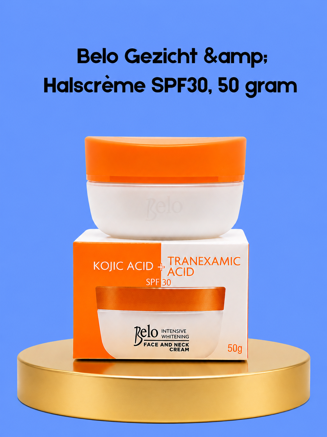 Belo Face &amp;amp; Neck Cream SPF 30 – 50 g – Verhelderende &amp;amp; Beschermende Gezichts- en Nekcrème – Verminderde Donkere Vlekken, Egaliseert de Huidtint &amp;amp; Beschermt tegen UV-stralen – Voor een Gladde, Stralende &amp;amp; Gezonde Teint