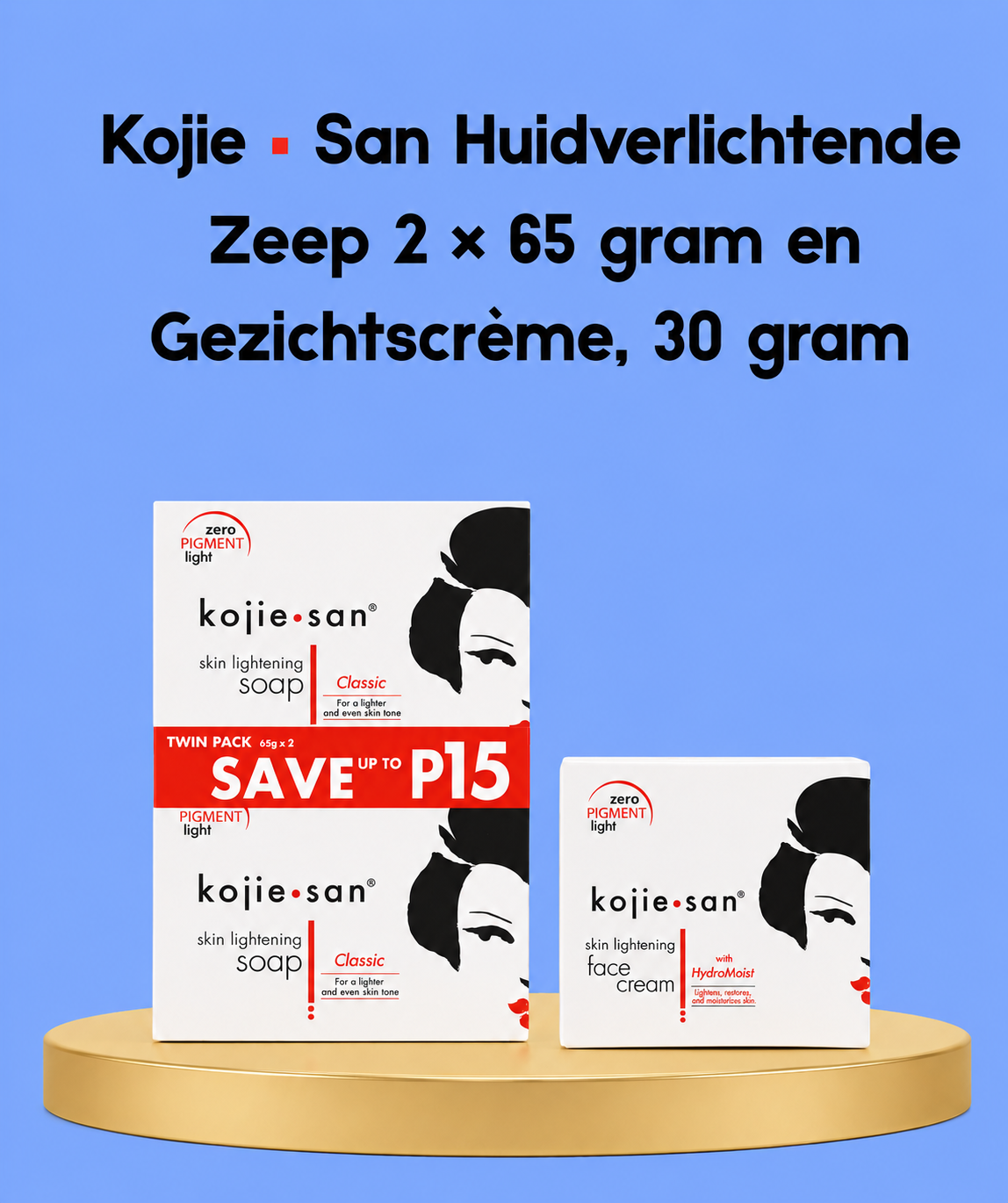 Kojie San Skin Lightening Face Cream + Soap Starter Pack – Verhelderende &amp; Hydraterende Set – Helpt Donkere Vlekken te Verminderen, Egaliseert de Huidtint &amp; Hydrateert Intensief – Voor een Gladde, Stralende &amp; Gezonde Huid
