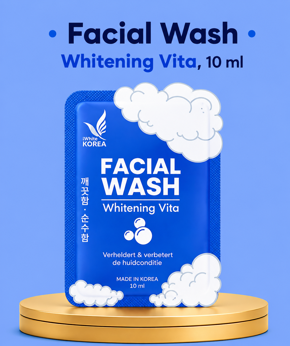 White Korea Facial Wash – Diep Reinigende &amp;amp; Hydraterende Gezichtsreiniger – Verwijdert Onzuiverheden, Voorkomt Puistjes &amp;amp; Verfrist de Huid – Voor een Gladde, Stralende &amp;amp; Gezonde Teint