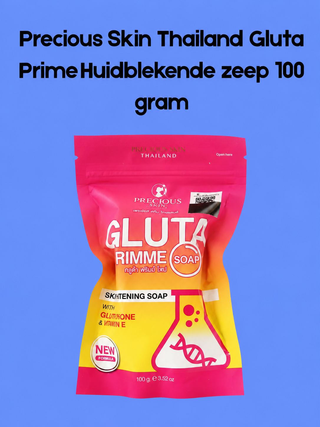 Precious Skin Thailand Gluta Prime Skin Whitening Soap – 100 g – Verhelderende &amp;amp; Hydraterende Zeep – Vermindert Donkere Vlekken, Egaliseert de Huidtint &amp;amp; Hydrateert Intensief – Voor een Gladde, Stralende &amp;amp; Gezonde Huid