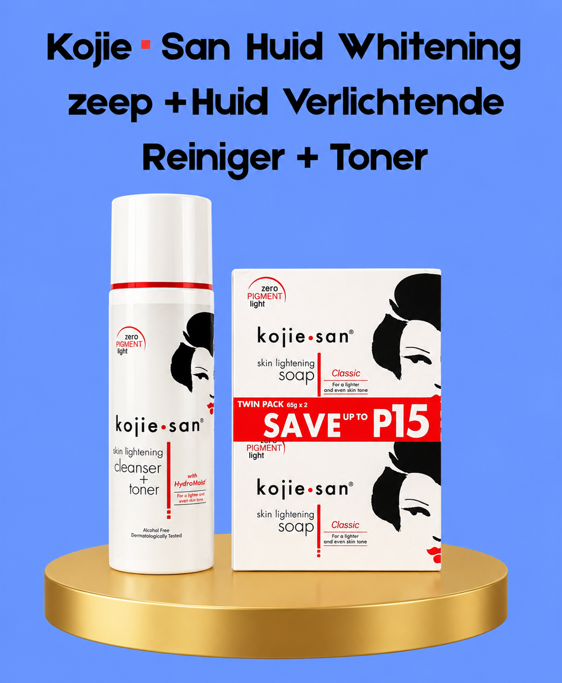 Kojie San Skin Whitening Soap + Skin Lightening Cleanser + Toner – Verhelderende &amp;amp; Hydraterende Huidverzorgingsset – Verminderde Donkere Vlekken, Egaliseert de Huidtint &amp;amp; Hydrateert Intensief – Voor een Gladde, Stralende &amp;amp; Gezonde Huid
