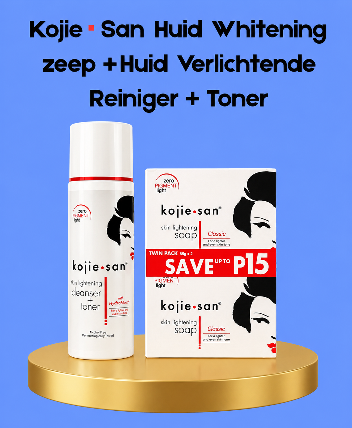 Kojie San Skin Whitening Soap + Skin Lightening Cleanser + Toner – Verhelderende &amp;amp; Hydraterende Huidverzorgingsset – Verminderde Donkere Vlekken, Egaliseert de Huidtint &amp;amp; Hydrateert Intensief – Voor een Gladde, Stralende &amp;amp; Gezonde Huid