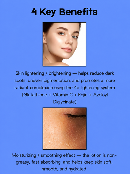 Gluta-C Voordeelpakket – 4× Skin Lightening – De Ultieme Cadeauset – Verhelderende &amp;amp; Hydraterende Huidverzorgingsset – Helpt Donkere Vlekken te verminderen, Egaliseert de Huidtint &amp;amp; Laat de Huid Stralend, Zacht &amp;amp; Gezond Achter