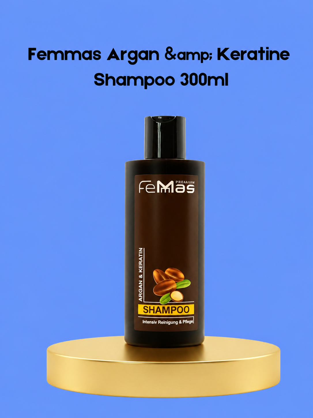 Femmas Argan &amp;amp; Keratin Shampoo – 300 ml – Voedende &amp;amp; Herstellende Shampoo – Reinigt Zacht, Versterkt het Haar, Vermindert Pluis &amp;amp; Geeft Glans – Voor Sterk, Zacht &amp;amp; Gezond Uitziend Haar