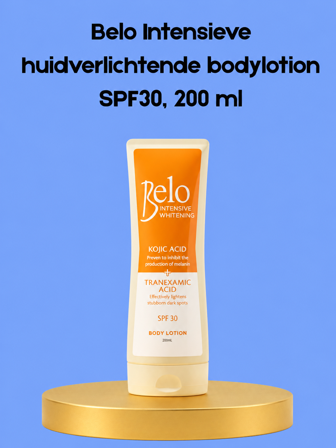 Belo Intensive Skin Lightening Body Lotion SPF 30 – 200 ml – Verhelderende &amp;amp; Beschermende Body Lotion – Verminderde Donkere Vlekken, Egaliseert de Huidtint &amp;amp; Beschermt tegen UV-stralen – Voor een Gladde, Stralende &amp;amp; Gezonde Huid