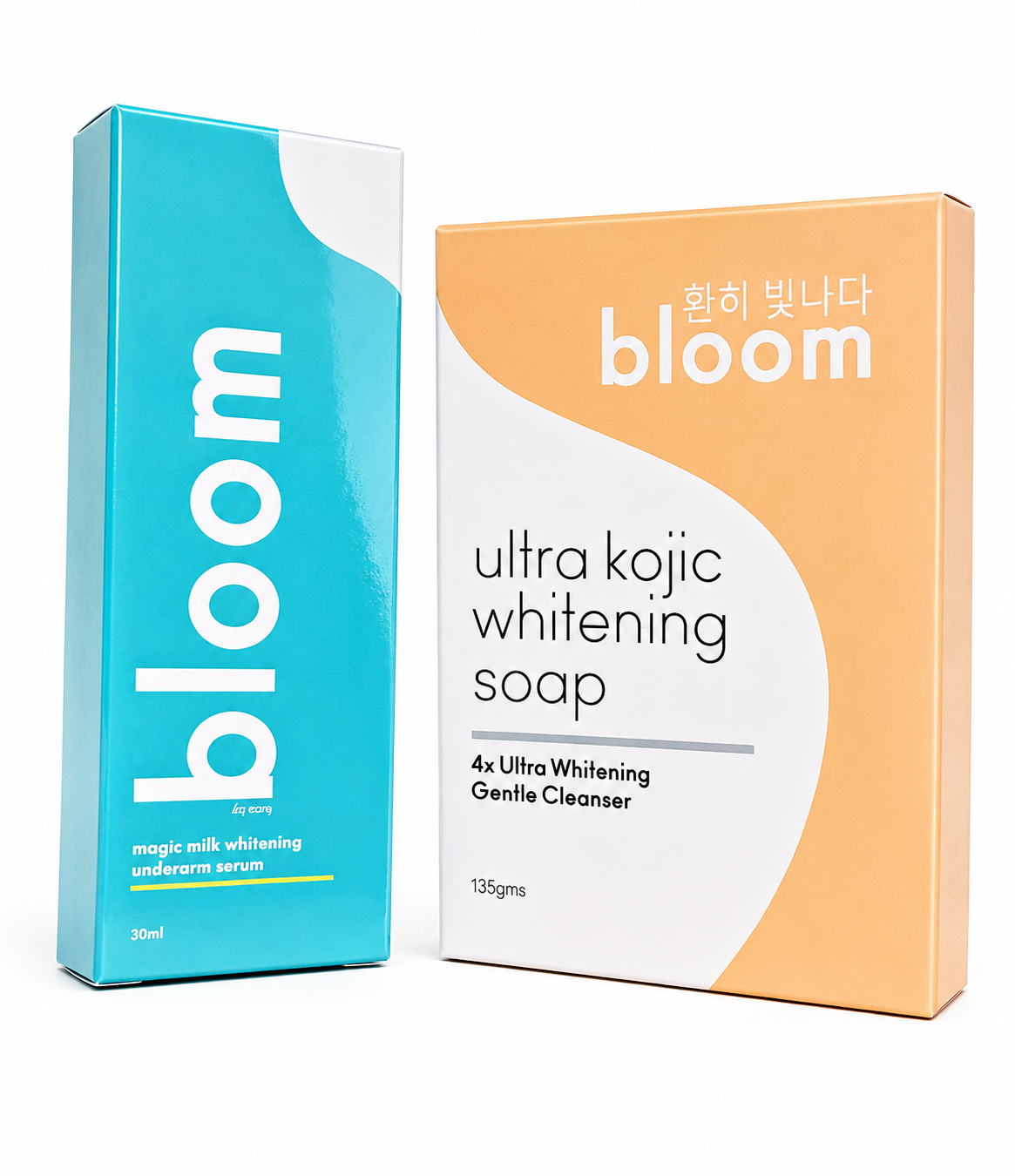 Bloom Advantage Package – Ultra Kojic Whitening Soap + Magic Milk Underarm Serum – Verhelderende &amp; Verzorgende Huidverzorging – Helpt Donkere Vlekken te Verminderen, Egaliseert de Huidtint &amp; Hydrateert – Voor een Stralende, Zachte &amp; Gezonde Huid