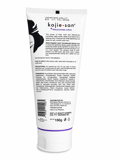 Kojie San Plus Niacinamide Lotion – Lotion hydratante et hydratante – Aide à nettoyer, égaliser la teinte et le texte de l&