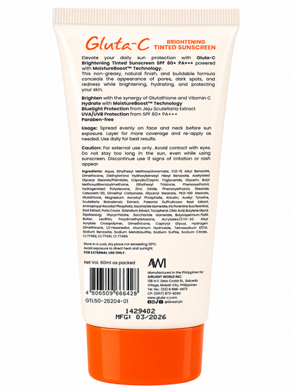 Gluta-C Brightening Tinted Sunscreen SPF 60+ PA+++(LIGHT)