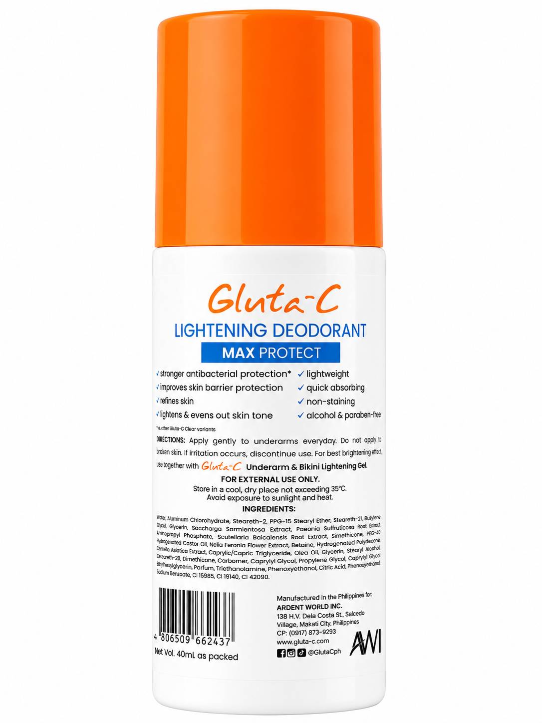 Gluta-C Lightening Deodorant Max Protect Blijf de Hele Dag Fris &amp;amp; Beschermd