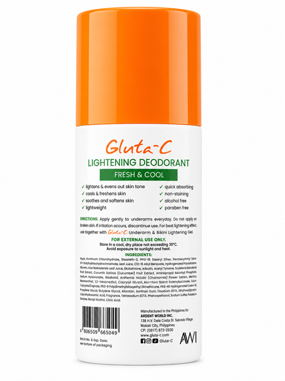 Gluta-C Lightening Deodorant Fresh &amp;amp; Cool Blijf de Hele Dag Fris, Koel &amp;amp; Zelfverzekerd