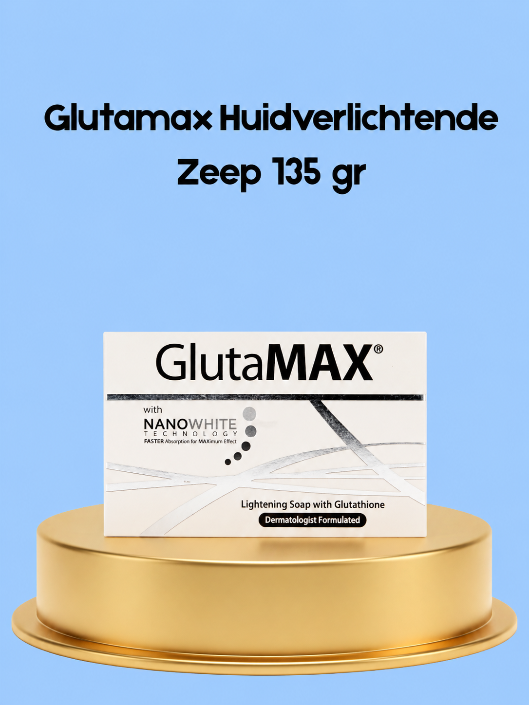 Glutamax Skin Lightening Soap – 135 g – Verhelderende &amp;amp; Hydraterende Zeep – Verminderde Donkere Vlekken, Egaliseert de Huidtint &amp;amp; Hydrateert Intensief – Voor een Gladde, Stralende &amp;amp; Gezonde Huid