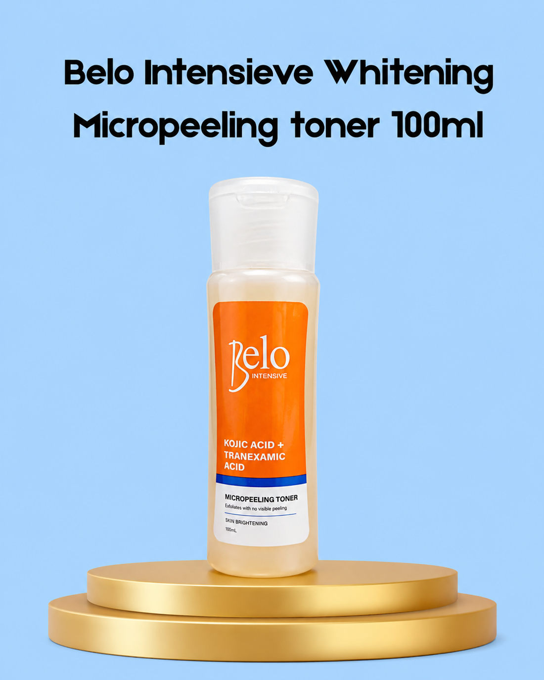 Belo Intensive Whitening Micropeeling Toner – 100 ml – Verhelderende &amp;amp; Exfoliërende Huidtoner – Helpt Donkere Vlekken te verminderen, Egaliseert de Huidtint &amp;amp; Bereidt de Huid Voor op Hydratatie – Voor een Gladde, Stralende &amp;amp; Gezonde Teint