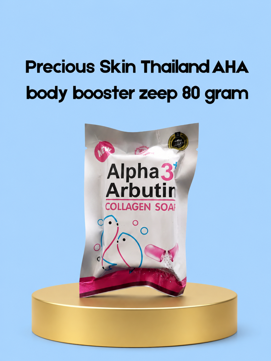 Alpha 3 Plus Arbutin Collagen Zeep – 80 g – Verhelderende &amp;amp; Hydraterende Zeep – Helpt Donkere Vlekken te verminderen, Egaliseert de Huidtint &amp;amp; Ondersteunt een Zachte, Gladde &amp;amp; Stralende Huid