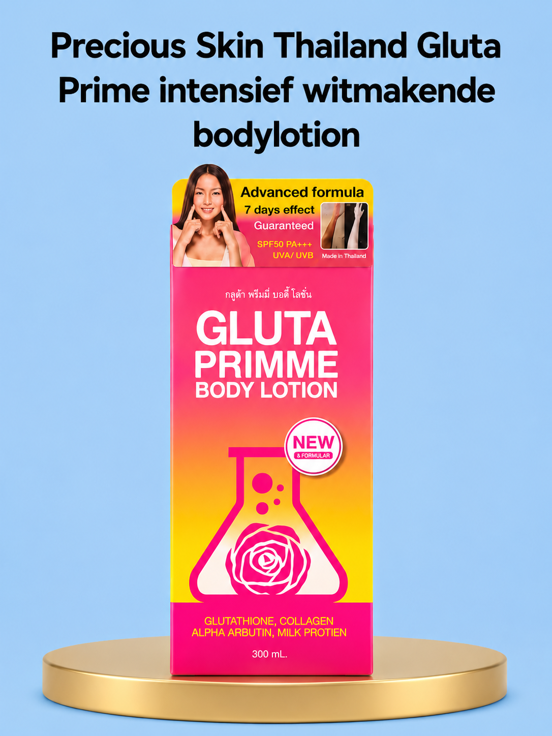 Precious Skin Thailand Gluta Prime Intensive Whitening Body Lotion – Verhelderende &amp;amp; Hydraterende Body Lotion – Verminderde Donkere Vlekken, Egaliseert de Huidtint &amp;amp; Hydrateert Intensief – Voor een Gladde, Stralende &amp;amp; Gezonde Huid