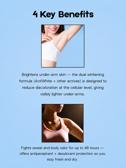 Gluta-C Skin Lightening Deodorant Roller – 40 ml – Verhelderende &amp;amp; Verfrissende Deodorant – Verminderde Donkere Okselvlekken, Neutraliseert Geur &amp;amp; Houdt de Huid Fris, Zacht &amp;amp; Stralend