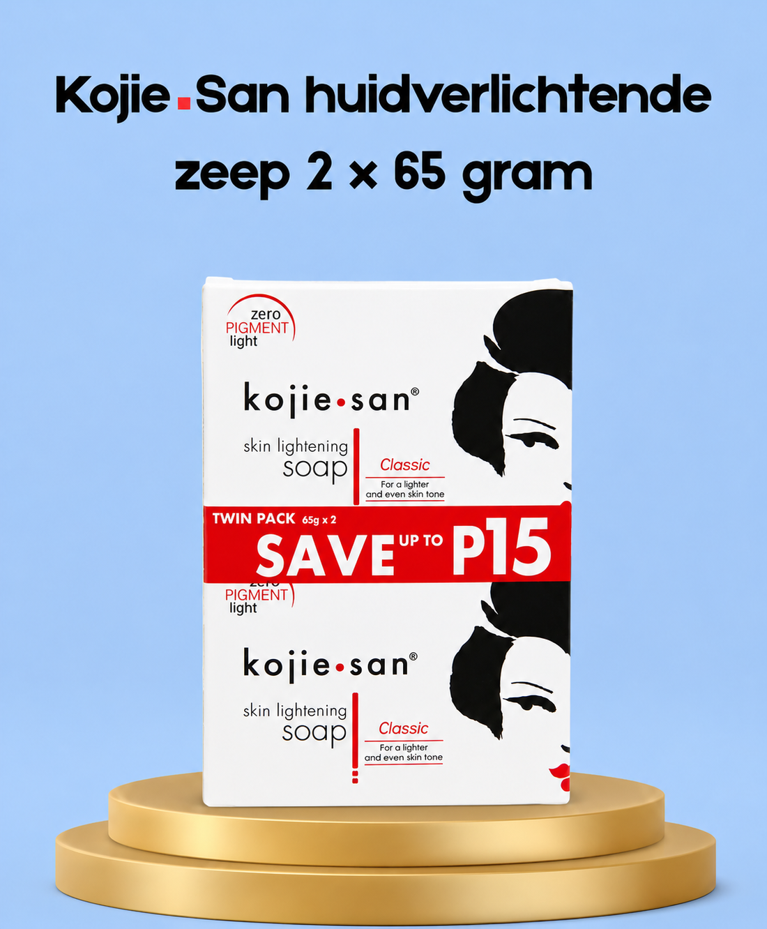 Kojie San Skin Lightening Soap – 2×65 g – Verhelderende &amp;amp; Hydraterende Zeepset – Helpt Donkere Vlekken te verminderen, Egaliseert de Huidtint &amp;amp; Hydrateert Intensief – Voor een Gladde, Stralende &amp;amp; Gezonde Huid