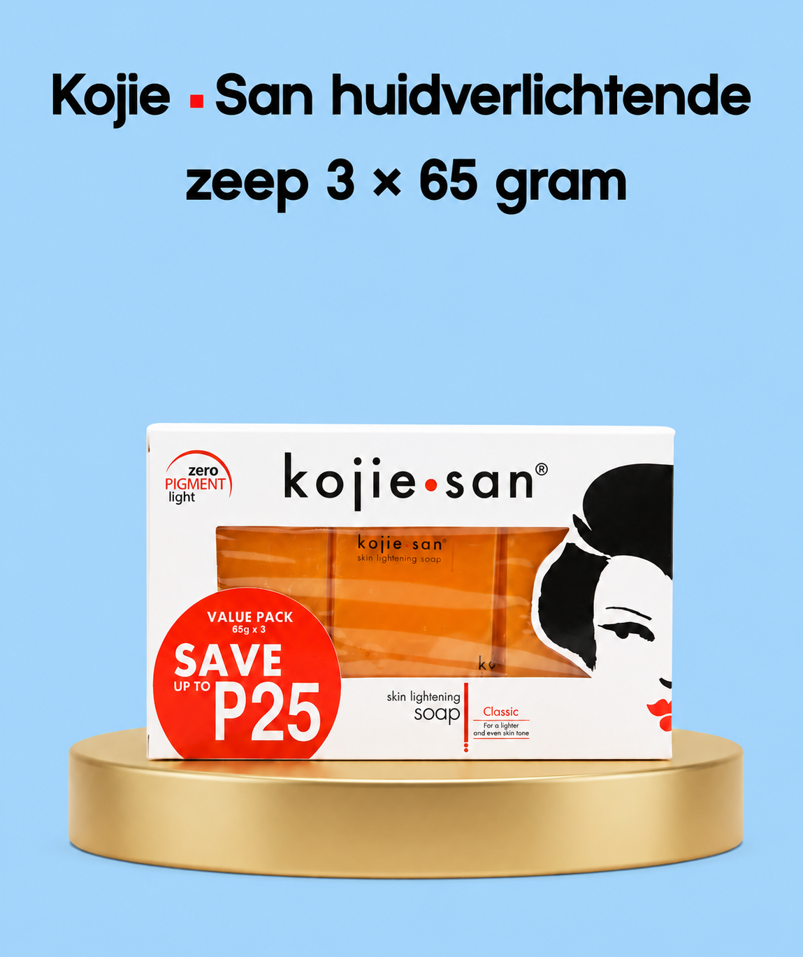 Kojie San Skin Lightening Zeep – 3×65 g – Verhelderende &amp;amp; Hydraterende Zeepset – Helpt Donkere Vlekken te verminderen, Egaliseert de Huidtint &amp;amp; Hydrateert Intensief – Voor een Gladde, Stralende &amp;amp; Gezonde Huid