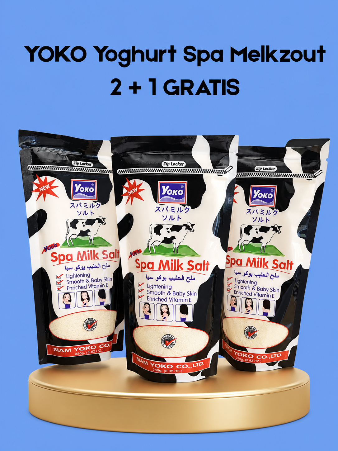 YOKO Yogurt Spa Milk Salt – Verhelderende &amp;amp; Voedende Body Scrub – Exfolieert, Hydrateert en Egaliseert de Huidtint – Voor een Gladde, Stralende &amp;amp; Gezonde Huid