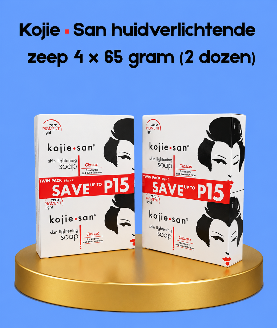Savon éclaircissant pour la peau Kojie San – 4 × 65 g (2 boîtes) – Ensemble de soins et d&