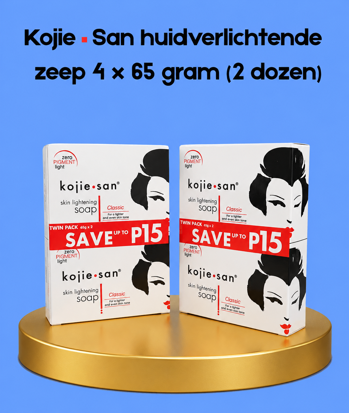 Savon éclaircissant pour la peau Kojie San – 4 × 65 g (2 boîtes) – Ensemble de soins et d&