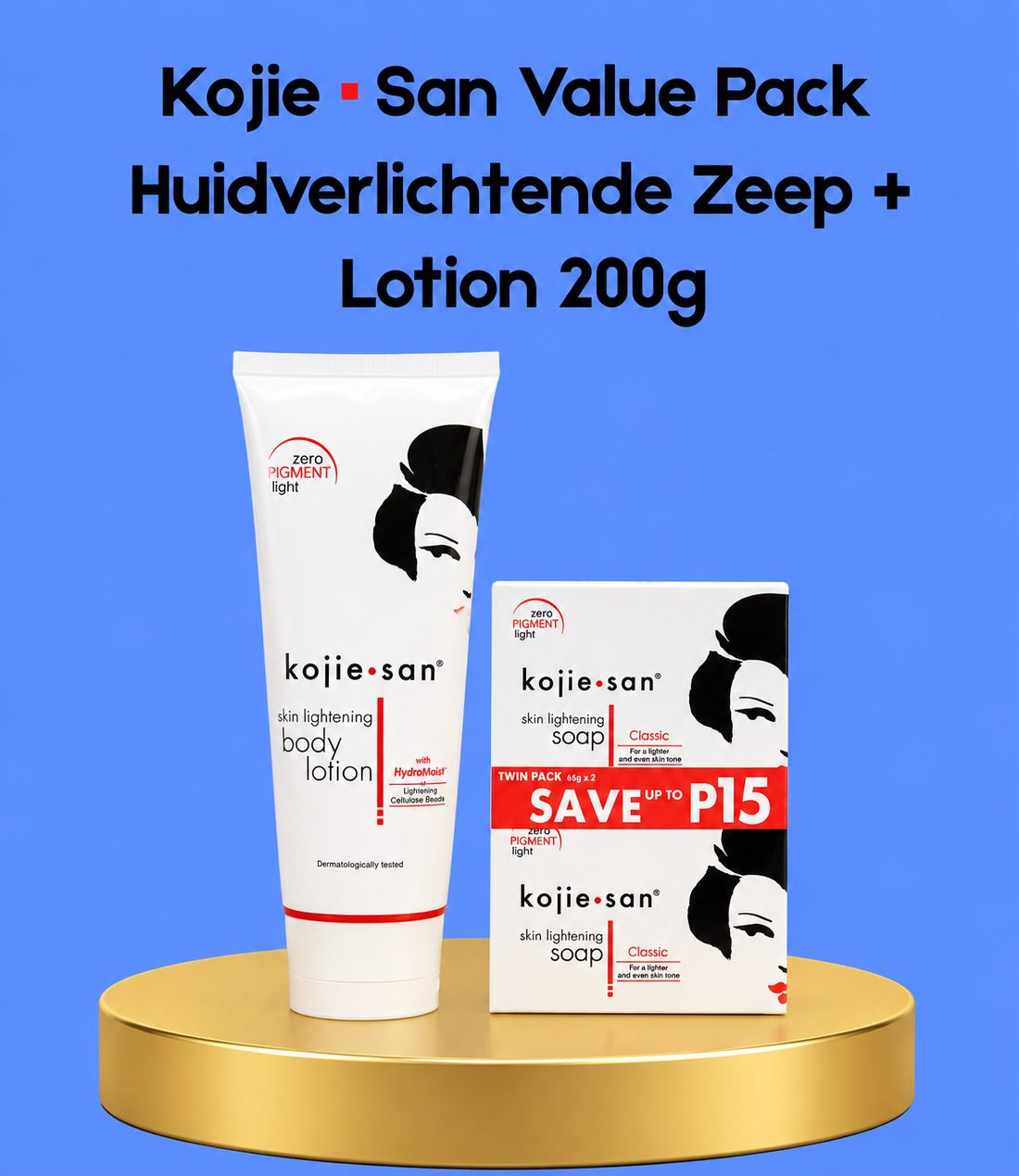 Kojie San Value Pack Skin Lightening – Zeep + Lotion 200 g – Verhelderende &amp;amp; Hydraterende Huidverzorgingsset – Verminderde Donkere Vlekken, Egaliseert de Huidtint &amp;amp; Houdt de Huid Zacht, Glad &amp;amp; Stralend