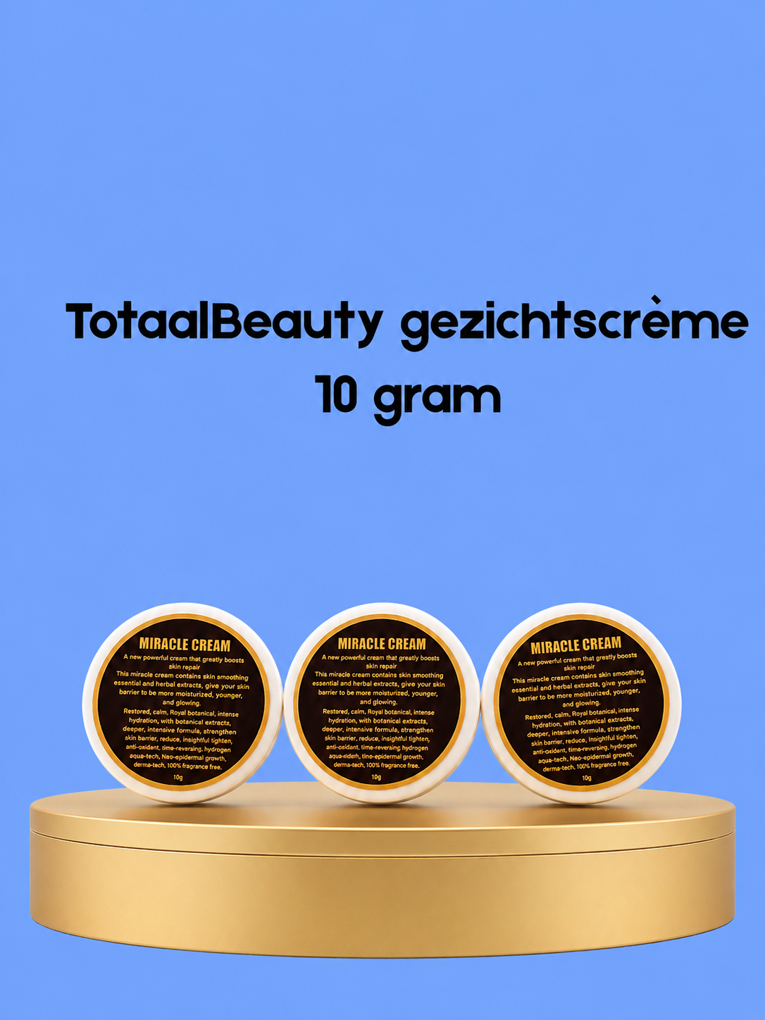 TotaalBeauty Face Cream – 10 g – Hydraterende &amp;amp; Verzorgende Gezichtscrème – Hydrateert, Verzacht en Beschermt de Huid – Voor een Gladde, Stralende &amp;amp; Gezonde Teint