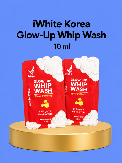 White Korea Glow Up Whip Wash – Nettoyant hydratant et nettoyant pour le visage – Nettoyage, nettoyage, hydratation et exfoliation des cellules de nettoyage – Pour une peau glacée, étirée et humide
