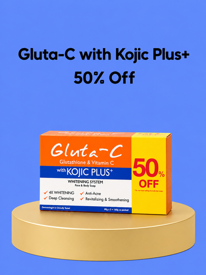 Gluta-C avec Kojic Plus+ – Savon blanchissant et éclaircissant – Utiliser le glutathion, la vitamine C et l&