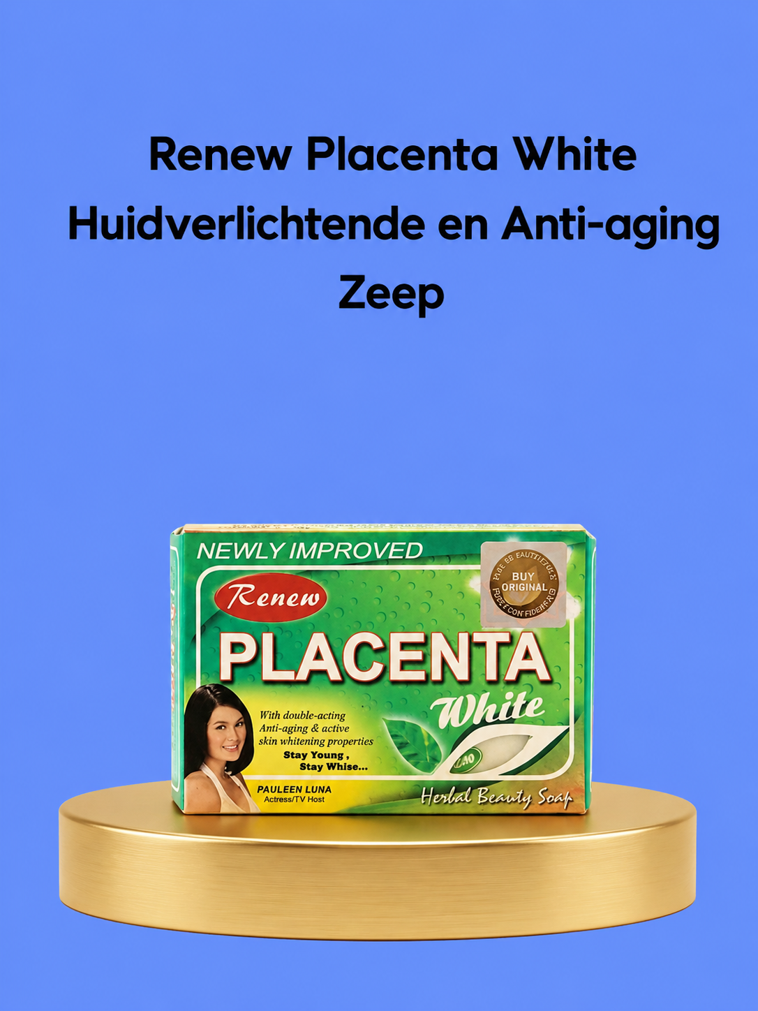Renew Placenta White Skin Lightening &amp;amp; Anti-Aging Soap – Verhelderende &amp;amp; Verjongende Zeep – Helpt Donkere Vlekken te Verminderen, Egaliseert de Huidtint &amp;amp; Ondersteunt een Gladde, Stralende &amp;amp; Jeugdige Huid