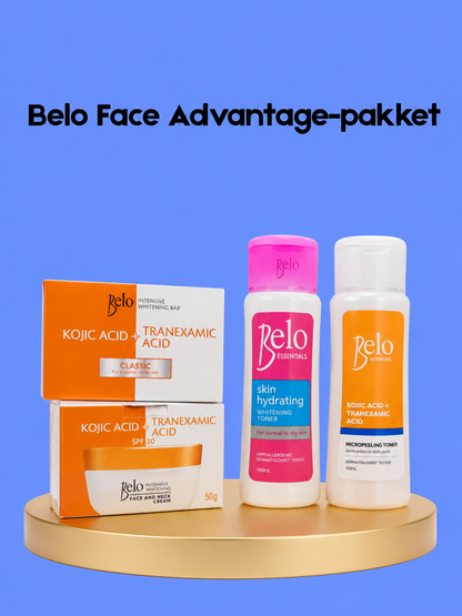 Belo Face Advantage Pack – Complete gezichtsverzorgingsset – Verheldert, Hydrateert &amp;amp; Egaliseert de Huidtint – Vermindert Onvolkomenheden &amp;amp; Geeft een Stralende, Gladde &amp;amp; Gezonde Huid