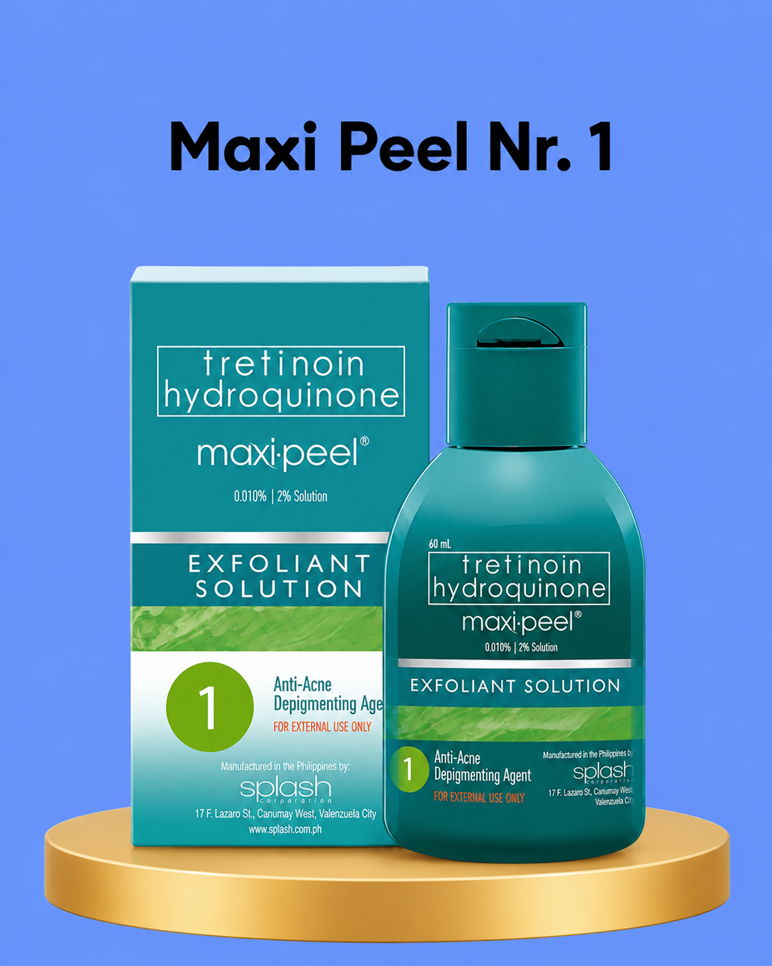 Maxi Peel No. 1 – Verhelderende &amp;amp; Exfoliërende Huidverzorging – Helpt Donkere Vlekken te Verminderen, Egaliseert de Huidtint &amp;amp; Verbetert de Huidtextuur – Voor een Gladde, Stralende &amp;amp; Gezonde Huid