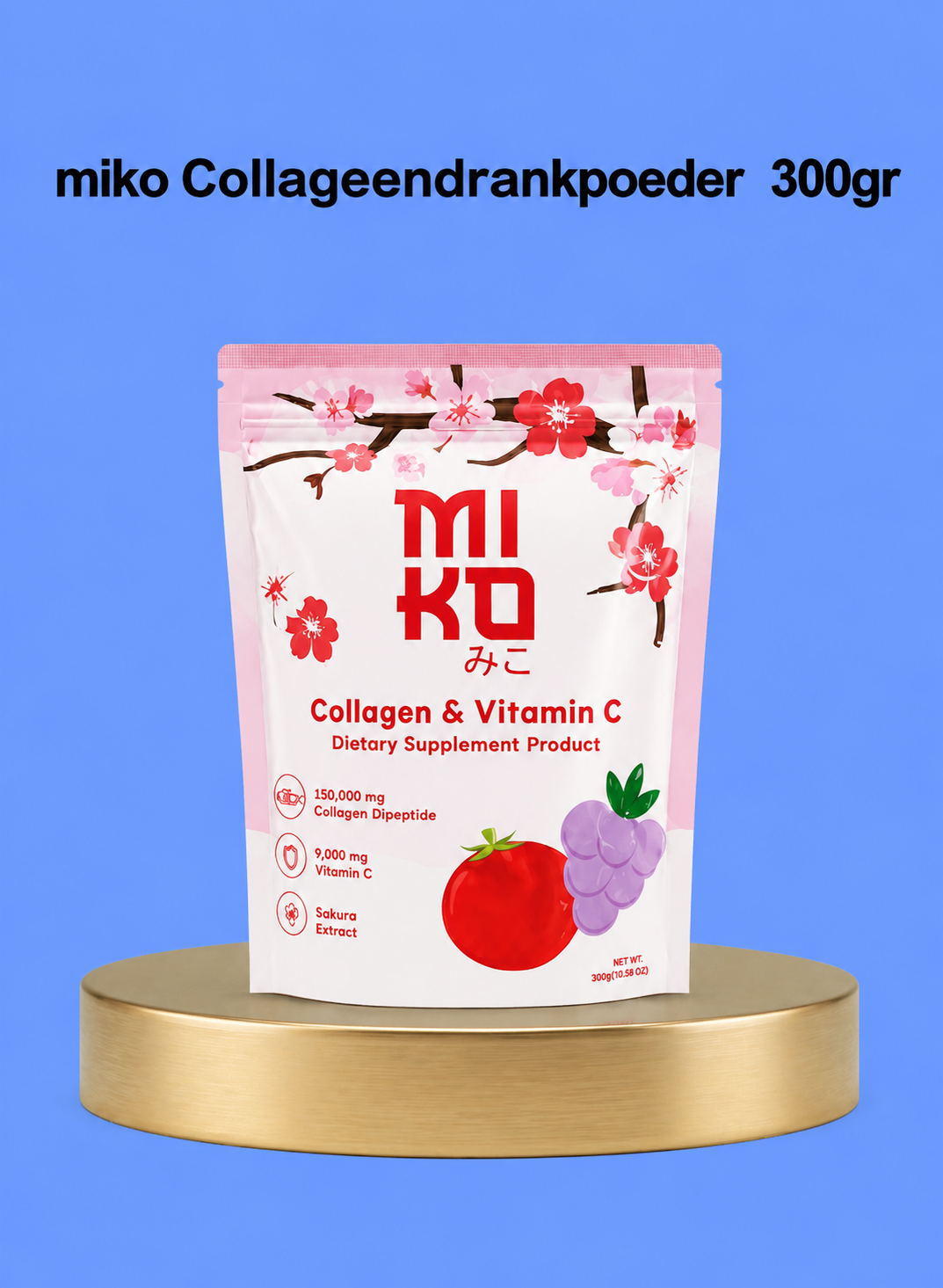 Kumiko Collageen Drinkpoeder 15000 mg – Hooggedoseerd Collageendrankpoeder – Ondersteunt Huidelasticiteit, Haar &amp;amp; Nagels – Bevordert Hydratatie &amp;amp; Jeugdig Uiterlijk – Voor een Stralende, Stevige &amp;amp; Gezonde Huid