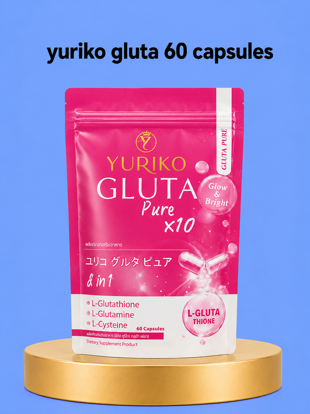 Yuriko Gluta Capsules – 60 Capsules – Met Glutathione, Collagen &amp; Vitamine C – Voedingssupplement voor Huidverzorging