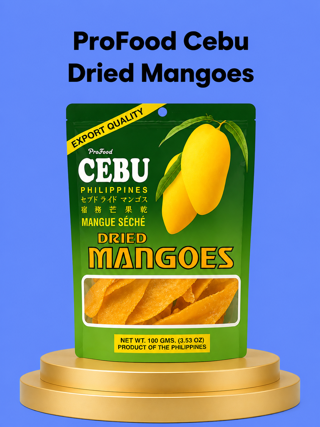 ProFood Cebu Brand Gedroogde Mango – Premium Dried Mangoes uit Filipijnen – 200 g