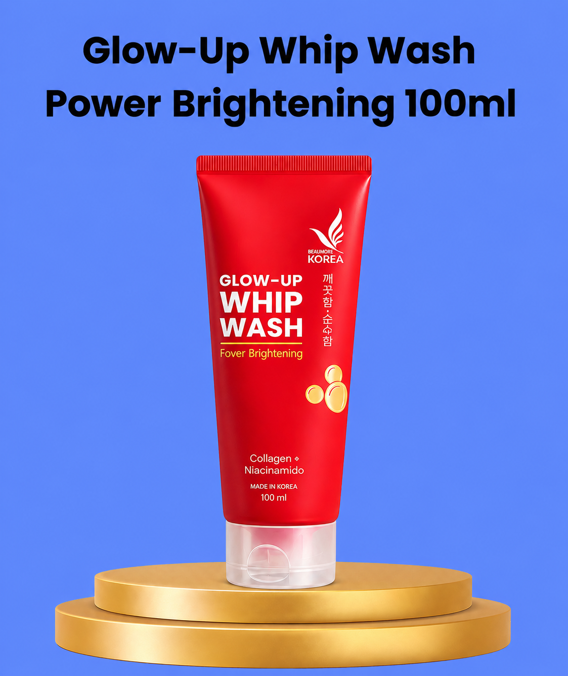 iWhite Korea Glow-Up Whip Wash 100ml – Krachtige Verhelderende Gezichtsreiniger