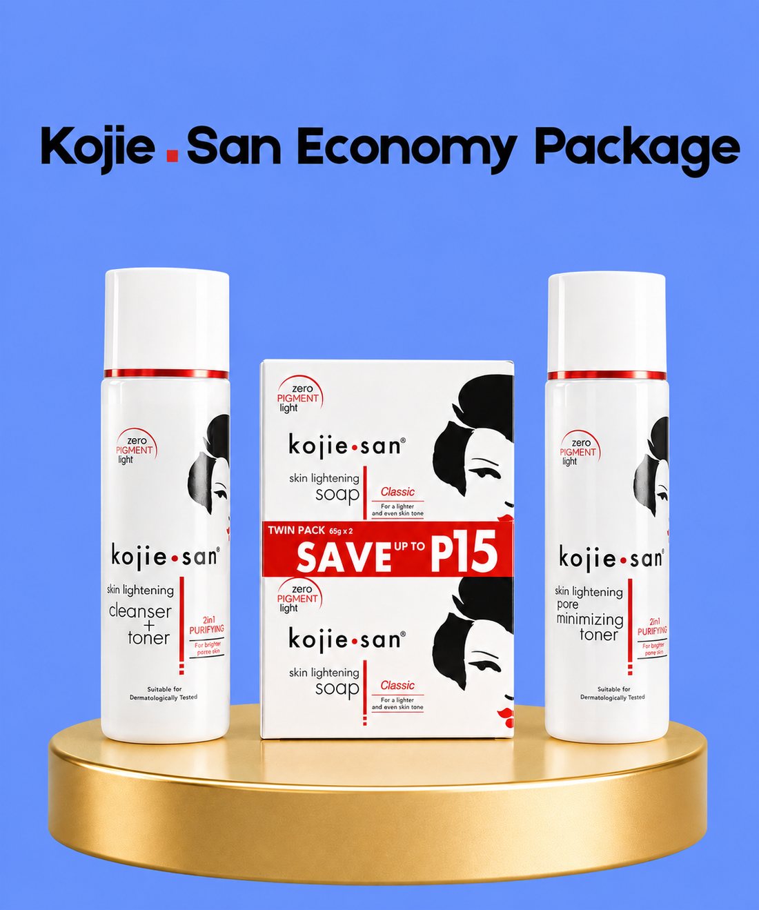 Kojie San Economy Package – Verhelderende &amp;amp; Verzorgende Huidverzorgingsset – Helpt Donkere Vlekken te verminderen, Egaliseert de Huidtint &amp;amp; Hydrateert – Voor een Stralende, Zachte &amp;amp; Gezonde Huid