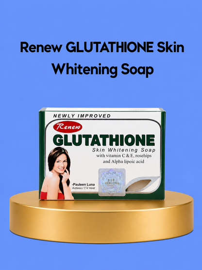 Savon blanchissant pour la peau Renew Glutathion – Traitement et nettoyage de la peau avec Glutathion – Aide à nettoyer, égaliser la teinte et l&