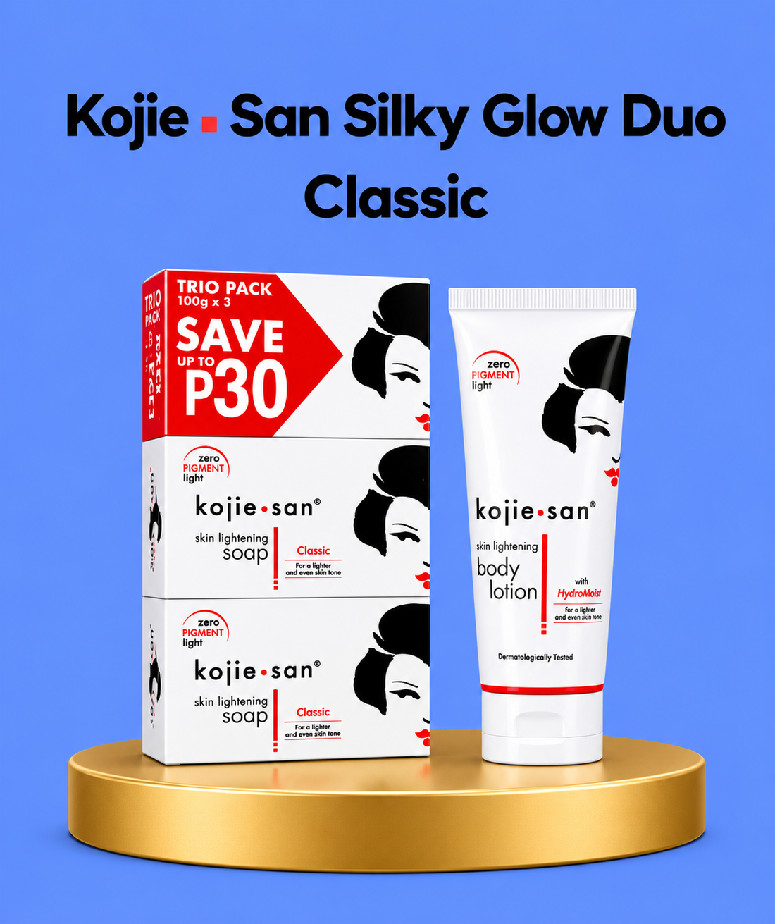 Kojie San Silky Glow Duo Classic – Verhelderende &amp;amp; Hydraterende Huidverzorgingsset – Helpt Donkere Vlekken te verminderen, Egaliseert de Huidtint &amp;amp; Geeft een Gladde, Stralende &amp;amp; Gezonde Huid
