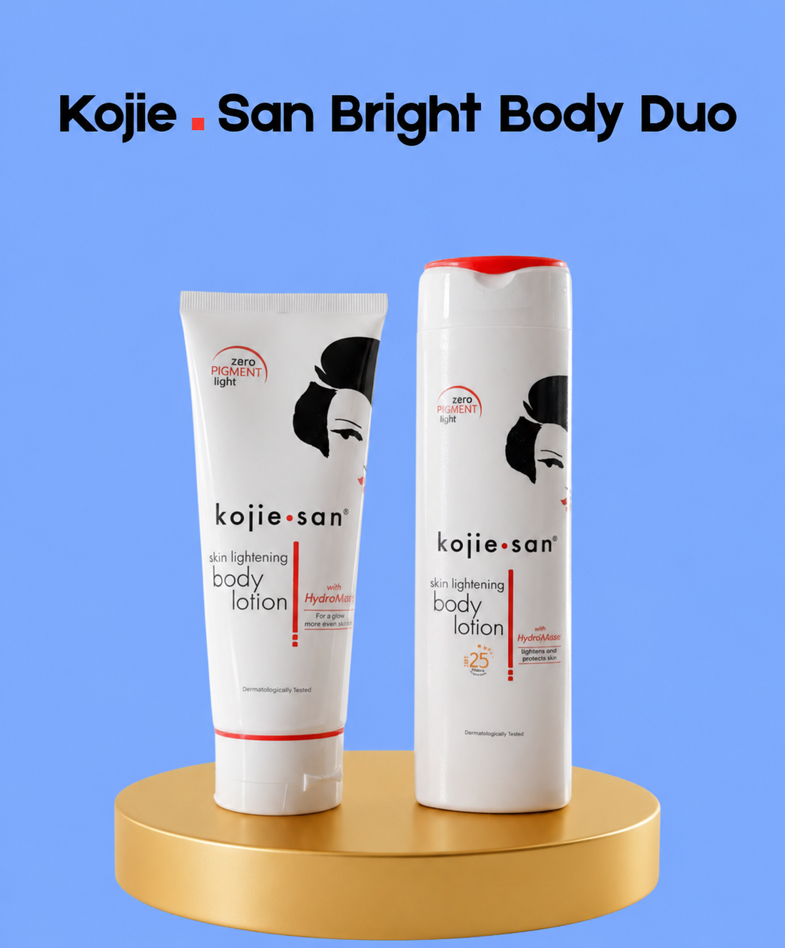 Kojie San Bright Body Duo – Verhelderende &amp;amp; Hydraterende Body Care Set – Helpt Donkere Vlekken te verminderen, Egaliseert de Huidtint &amp;amp; Hydrateert Intensief – Voor een Gladde, Stralende &amp;amp; Gezonde Huid