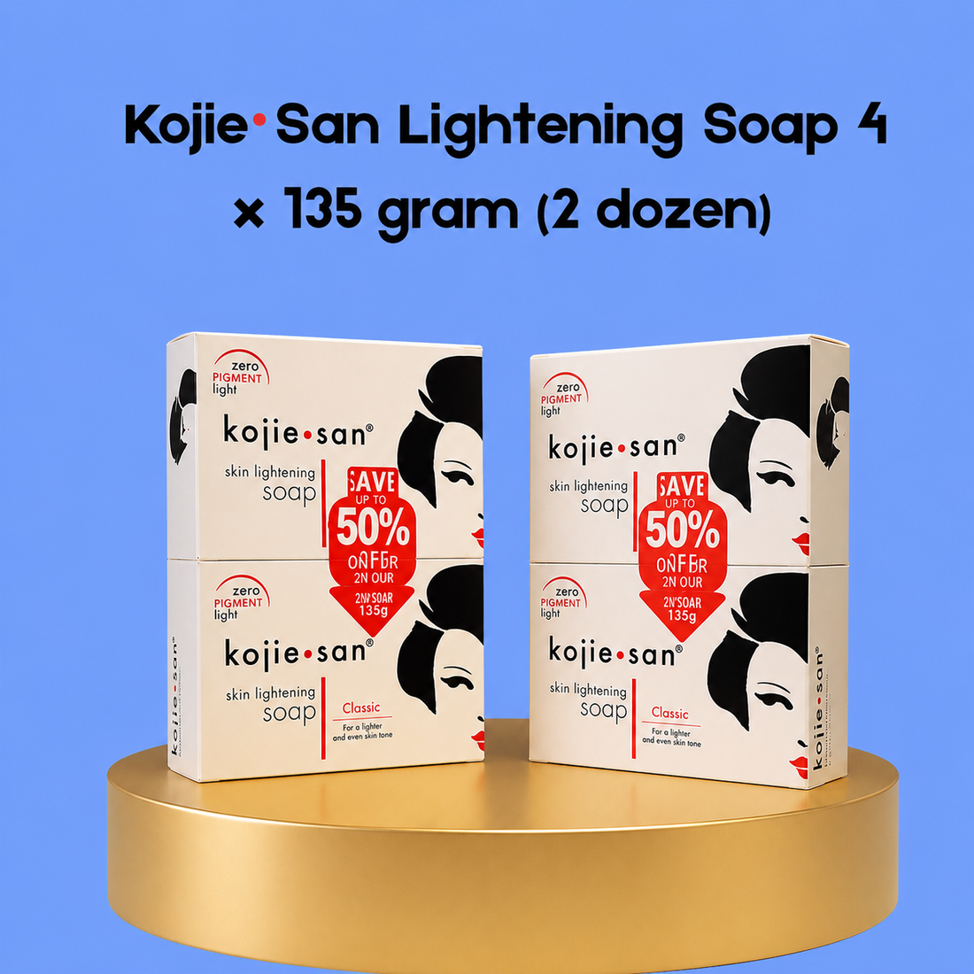 Kojie San Lightening Soap – 4×135 g (2 Boxes) – Verhelderende &amp; Hydraterende Zeepset – Helpt Donkere Vlekken te Verminderen, Egaliseert de Huidtint &amp; Hydrateert Intensief – Voor een Gladde, Stralende &amp; Gezonde Huid